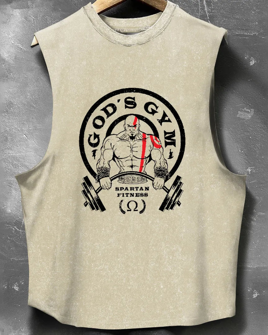 GOD'S GYM WASHED SLEEVELESS TANK - Gymfit
