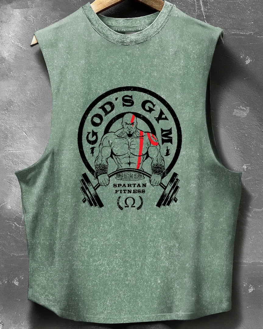 GOD'S GYM WASHED SLEEVELESS TANK - Gymfit