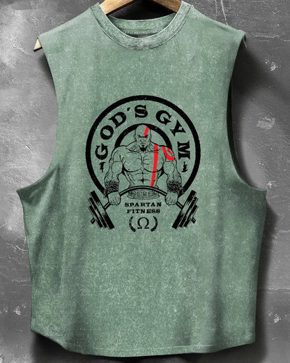 GOD'S GYM WASHED SLEEVELESS TANK - Gymfit