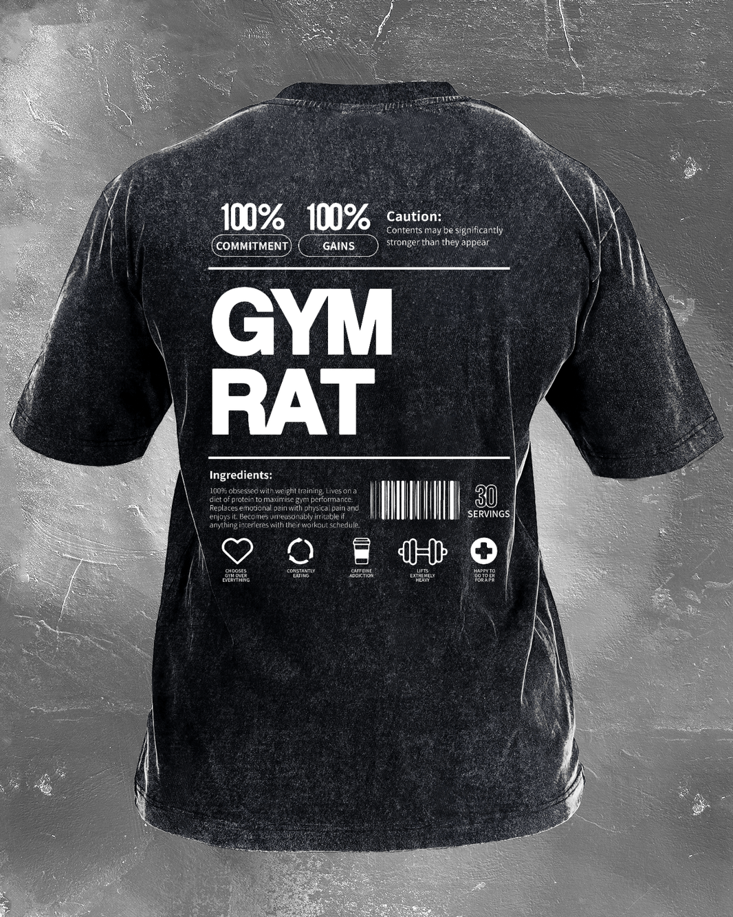 GYM RAT WASHED T-SHIRT - Gymfit