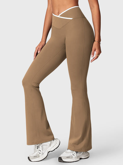 Gymfit Alberta Contrast-Flared Leggings - Gymfit