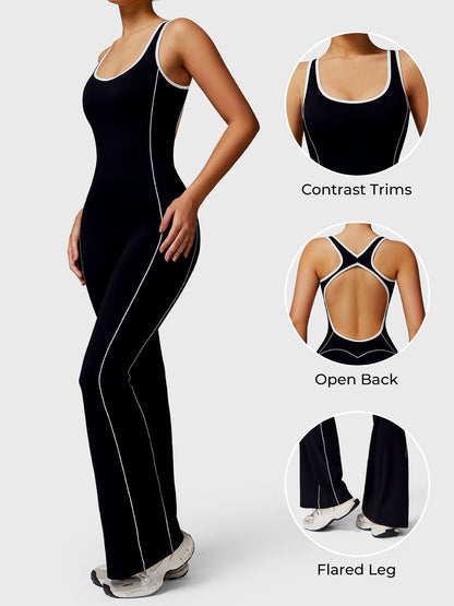 Gymfit Antonia Contrast Flared Jumpsuit - Gymfit
