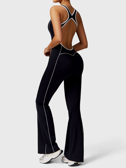 Gymfit Antonia Contrast Flared Jumpsuit - Gymfit