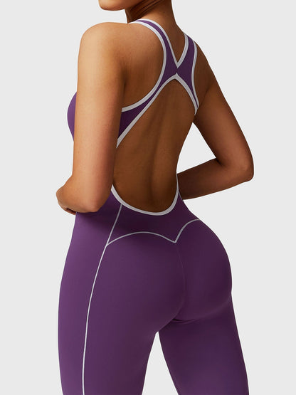 Gymfit Antonia Contrast Flared Jumpsuit - Gymfit