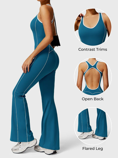 Gymfit Antonia Contrast Flared Jumpsuit - Gymfit