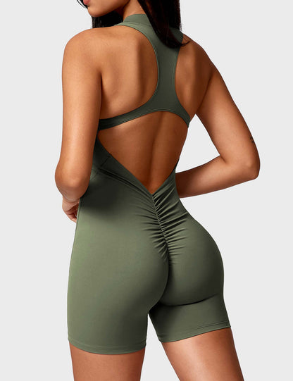 Gymfit Emma Backless Zip Jumpsuit - Gymfit