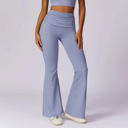 Gymfit Romola Fold Over Flare Leggings - Gymfit