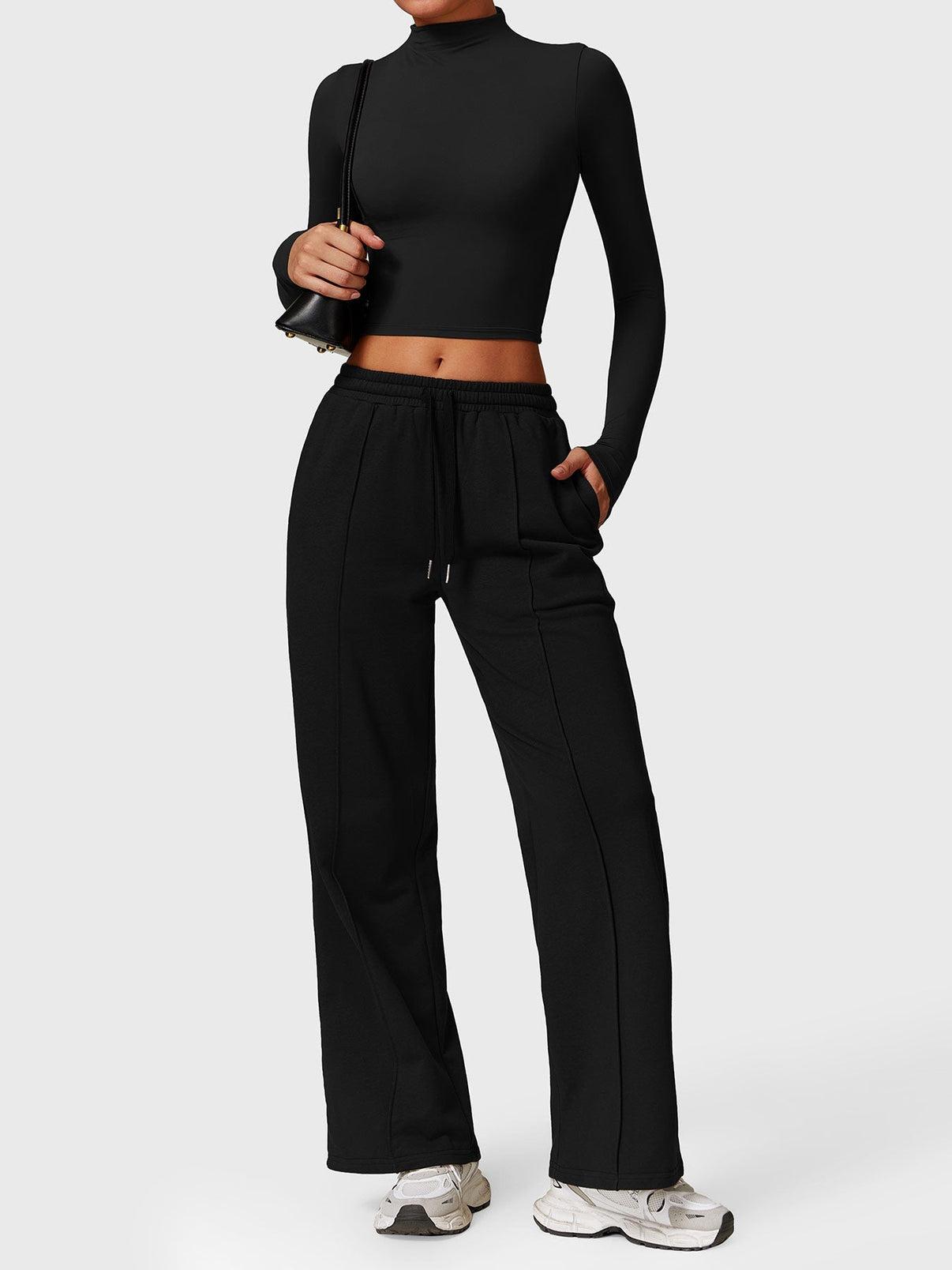 Gymfit Turtleneck Long Sleeve Crop Top - Gymfit