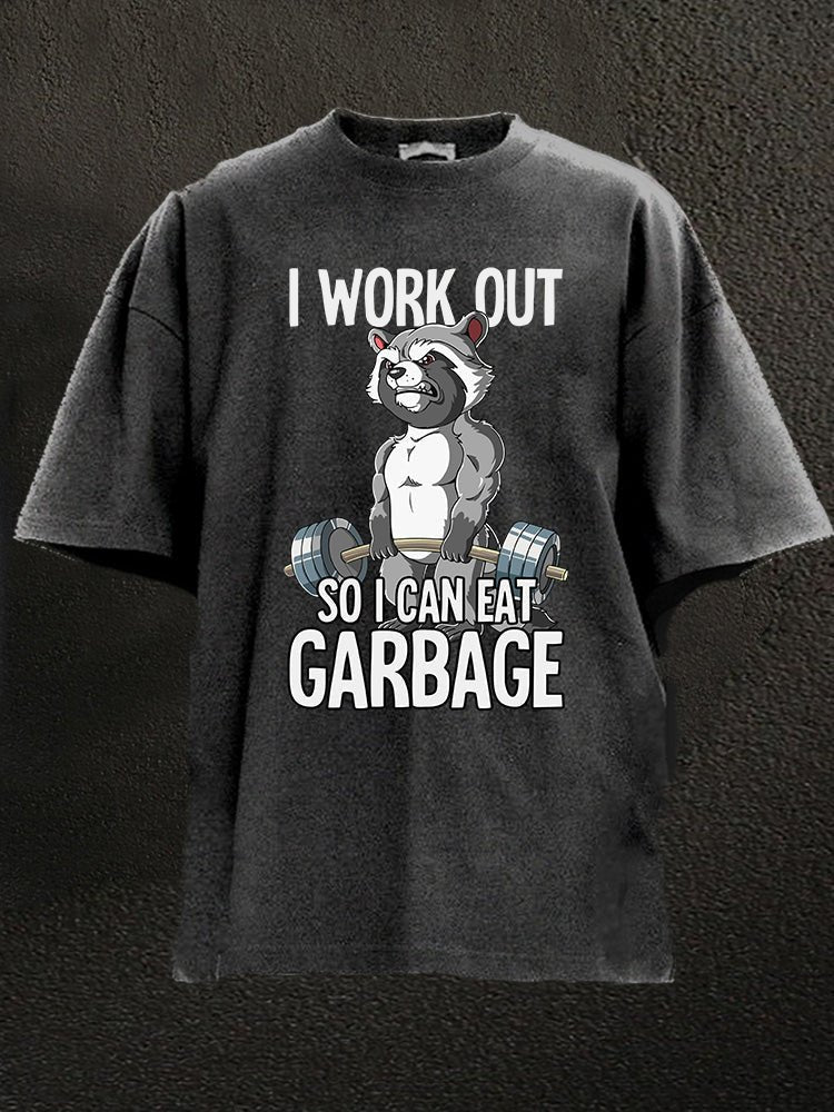 I'm training so I can eat junk food. Washed gym T-shirt - Gymfit