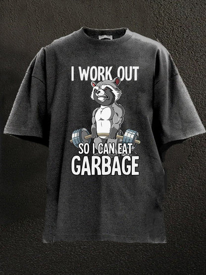 I'm training so I can eat junk food. Washed gym T-shirt - Gymfit