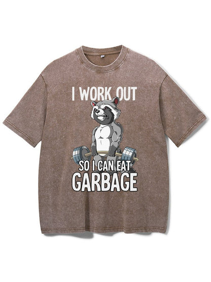 I train so that I can eat junk. Washed gym t-shirt - Gymfit