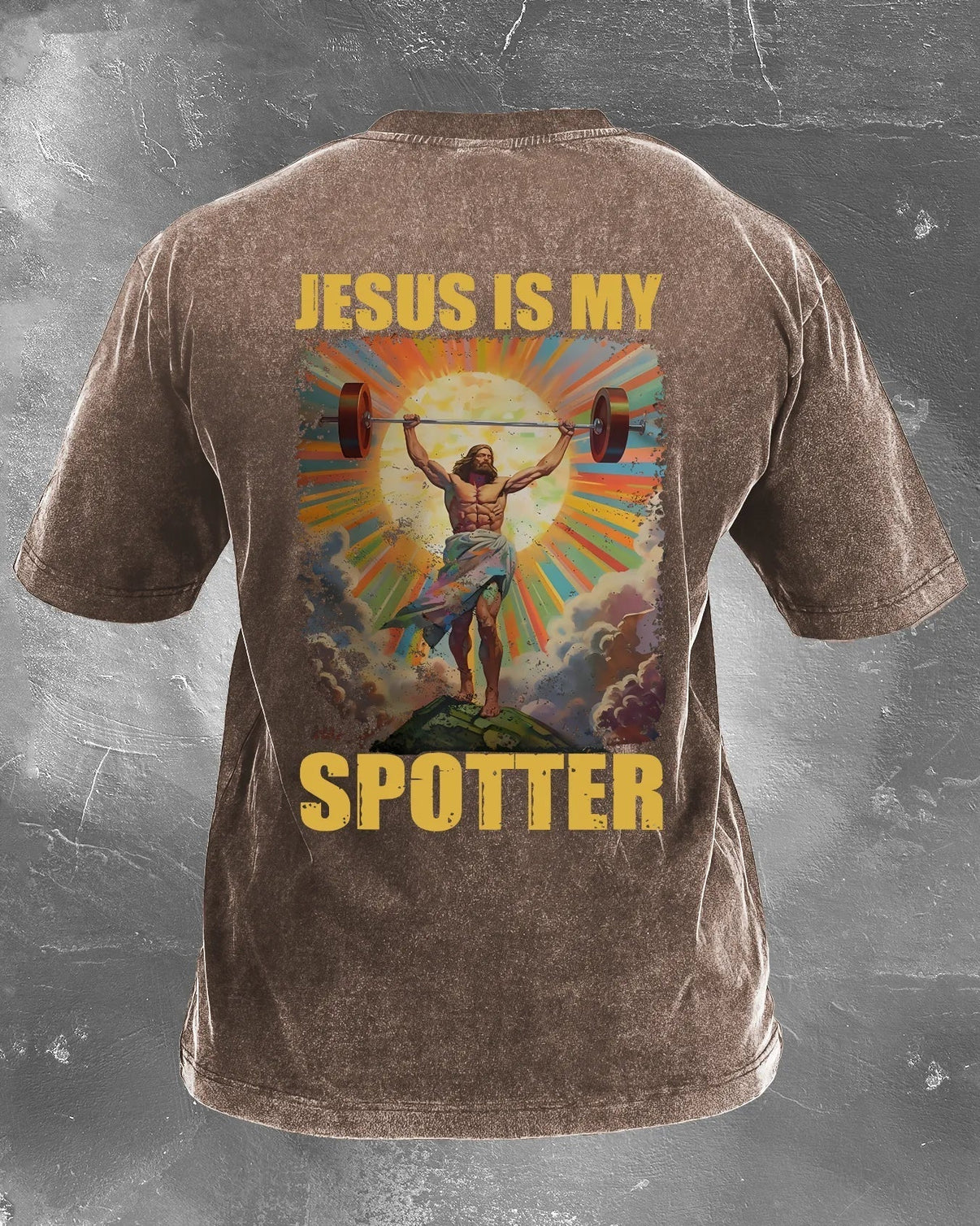 JESUS IS MY SPOTTER IRONED T-SHIRT - Gymfit