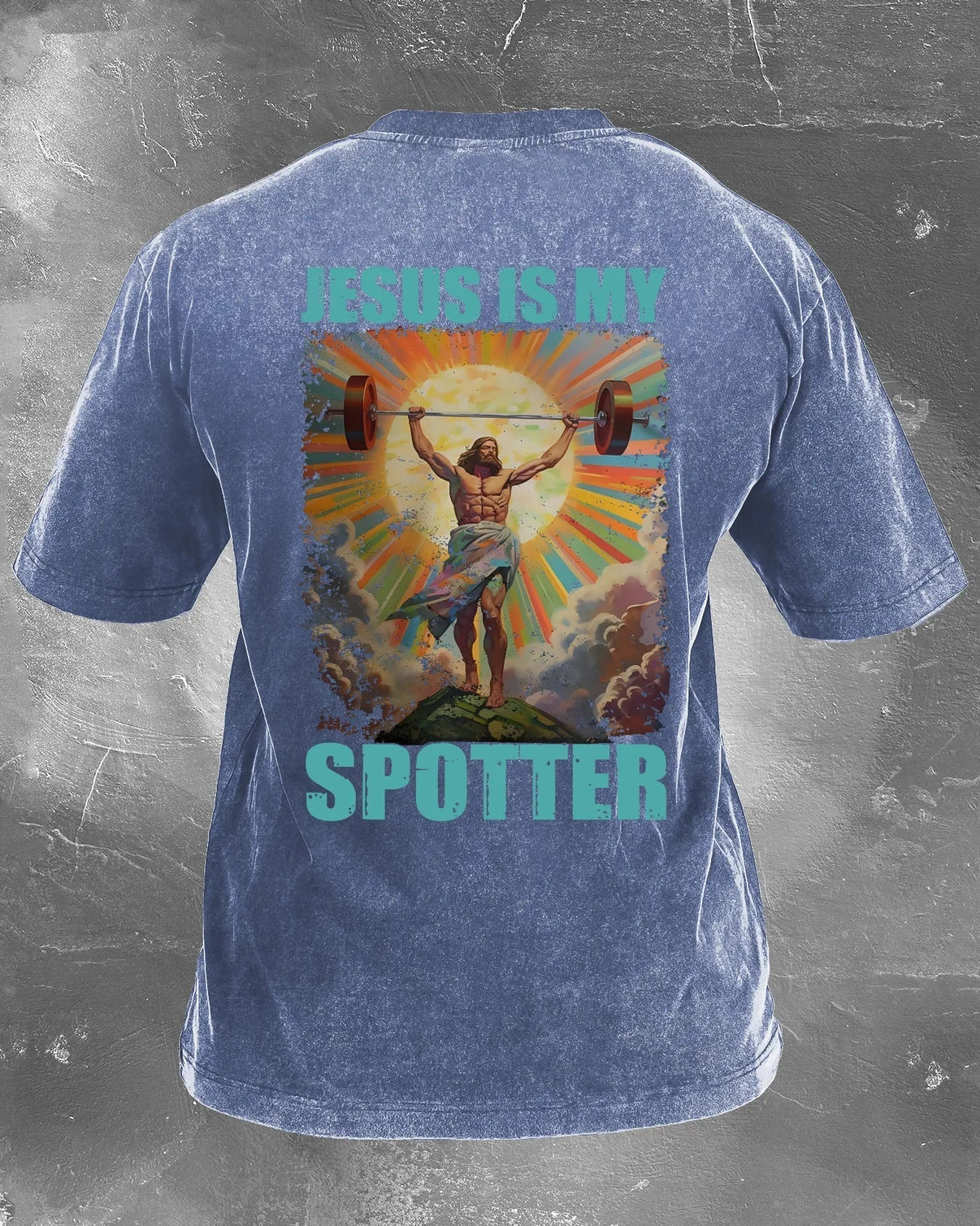 JESUS IS MY SPOTTER IRONED T-SHIRT - Gymfit