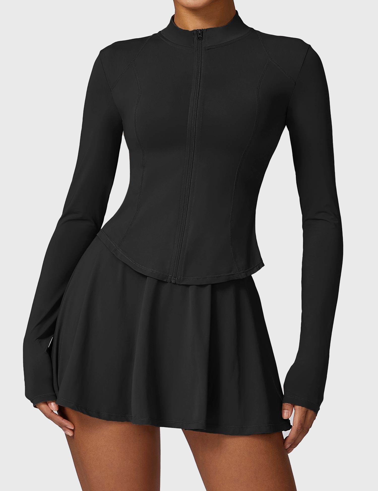 Long-sleeved tennis skirt sets - Gymfit