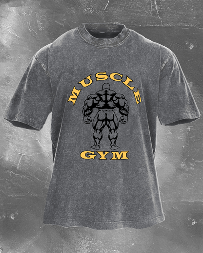 Muscle Gym Men's Washed T-Shirt - Gymfit