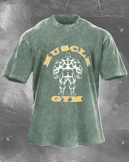 Muscle Gym Men's Washed T-Shirt - Gymfit