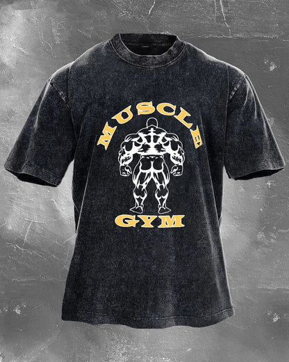 Muscle Gym Men's Washed T-Shirt - Gymfit