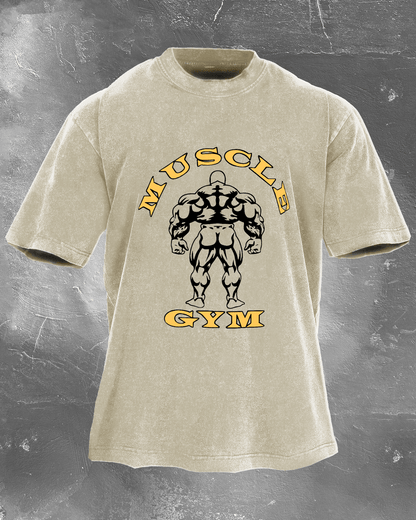 Muscle Gym Men's Washed T-Shirt - Gymfit