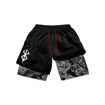 Anime Berserk Mesh Gym Shorts