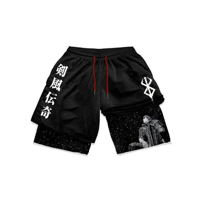Anime Berserk Mesh Gym Shorts