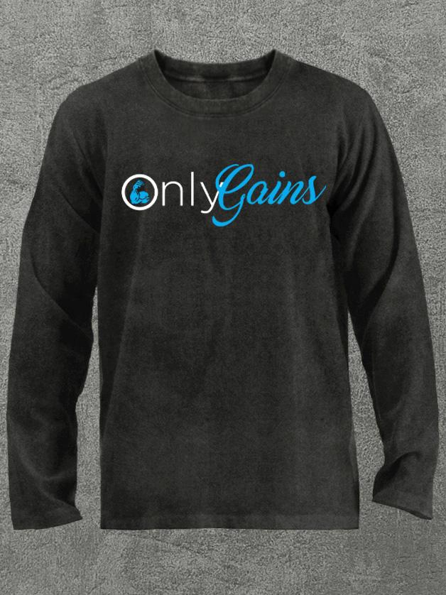 Only Gains Washed Long Sleeve T-Shirt - Gymfit