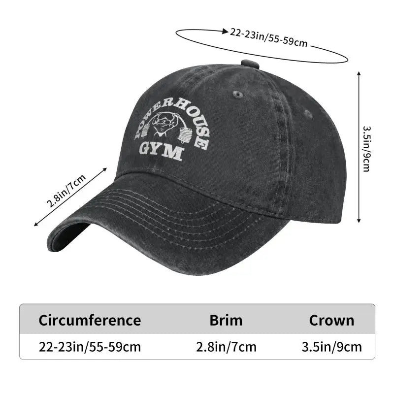 Powerhouse Classic Cotton Cap - Adjustable - Gymfit