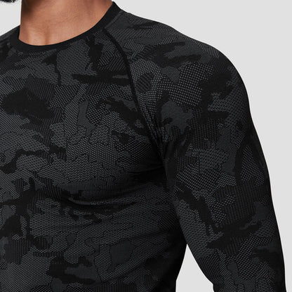 Seamless Camouflage Quick-Drying Long Sleeve Shirt - Gymfit