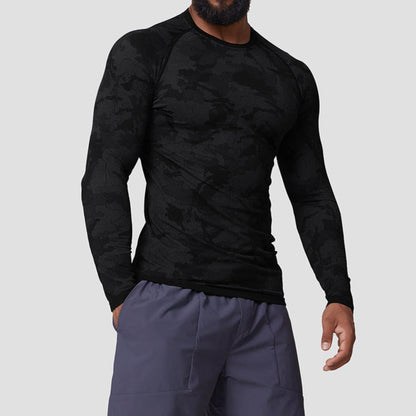 Seamless Camouflage Quick-Drying Long Sleeve Shirt - Gymfit