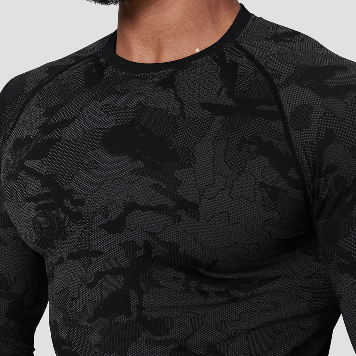 Seamless Camo Quick-Drying Long Sleeve Shirt - Gymfit