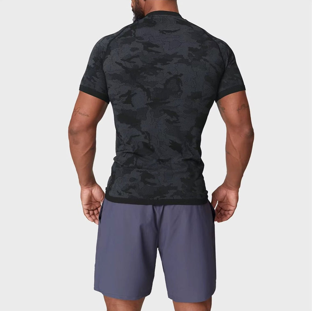Seamless Camo Quick Dry T-Shirt - Gymfit