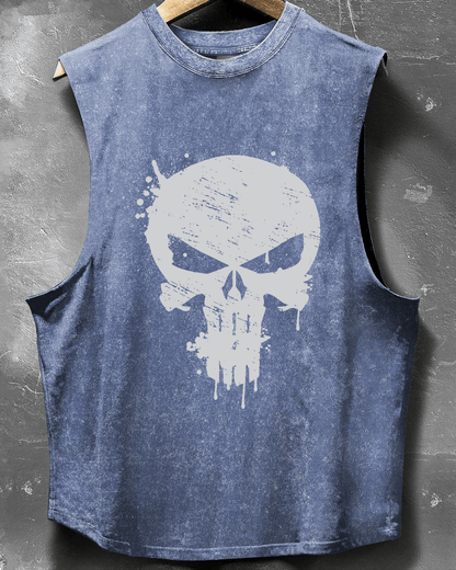 SKULL DROP SLEEVELESS TANK - Gymfit