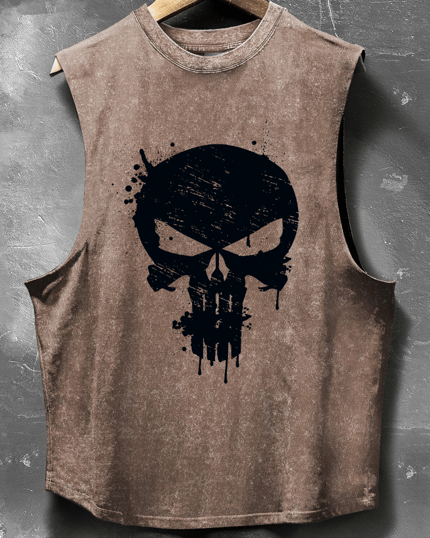 SKULL DROP SLEEVELESS TANK - Gymfit