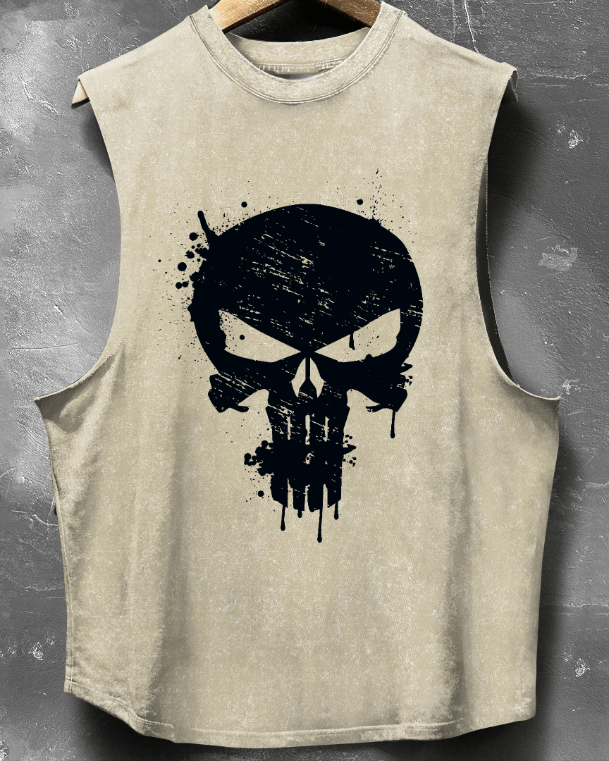 SKULL DROP SLEEVELESS TANK - Gymfit