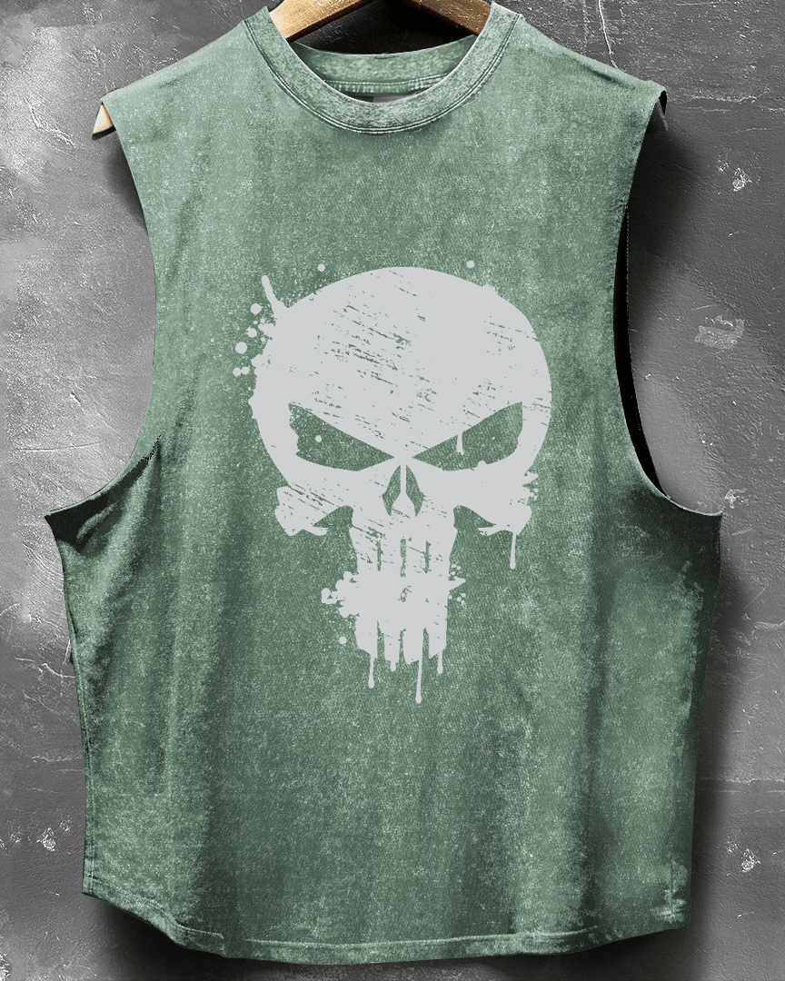 SKULL DROP SLEEVELESS TANK - Gymfit