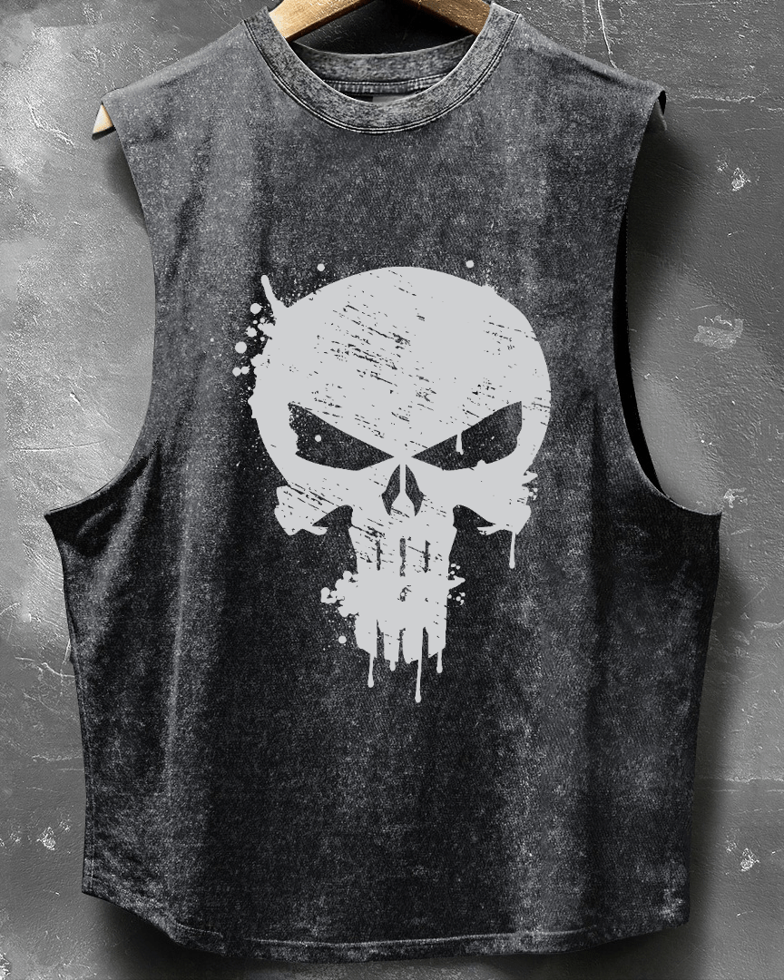 SKULL DROP SLEEVELESS TANK - Gymfit