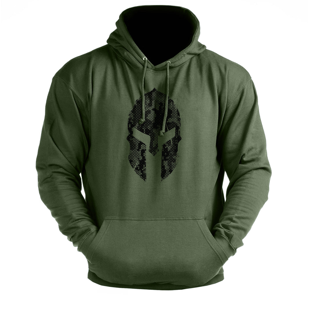Spartan Helm Hex Camo - Training Hoodie - Gym Fit