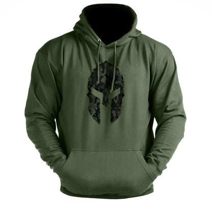 Spartan Helm Hex Camo - Training Hoodie - Gym Fit