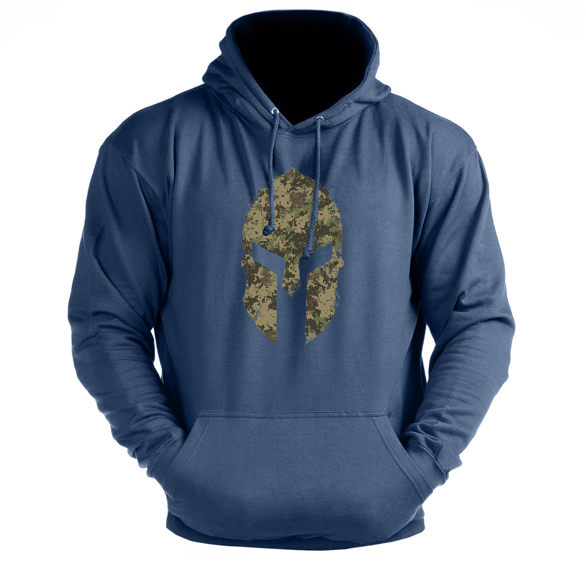 Spartan Helm Woodland Camo - Fitness Hoodie - Gymfit