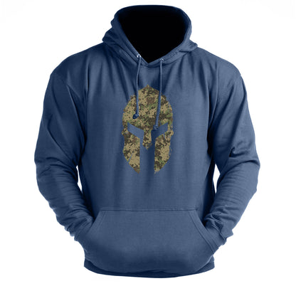 Spartan Helm Woodland Camo - Fitness Hoodie - Gymfit