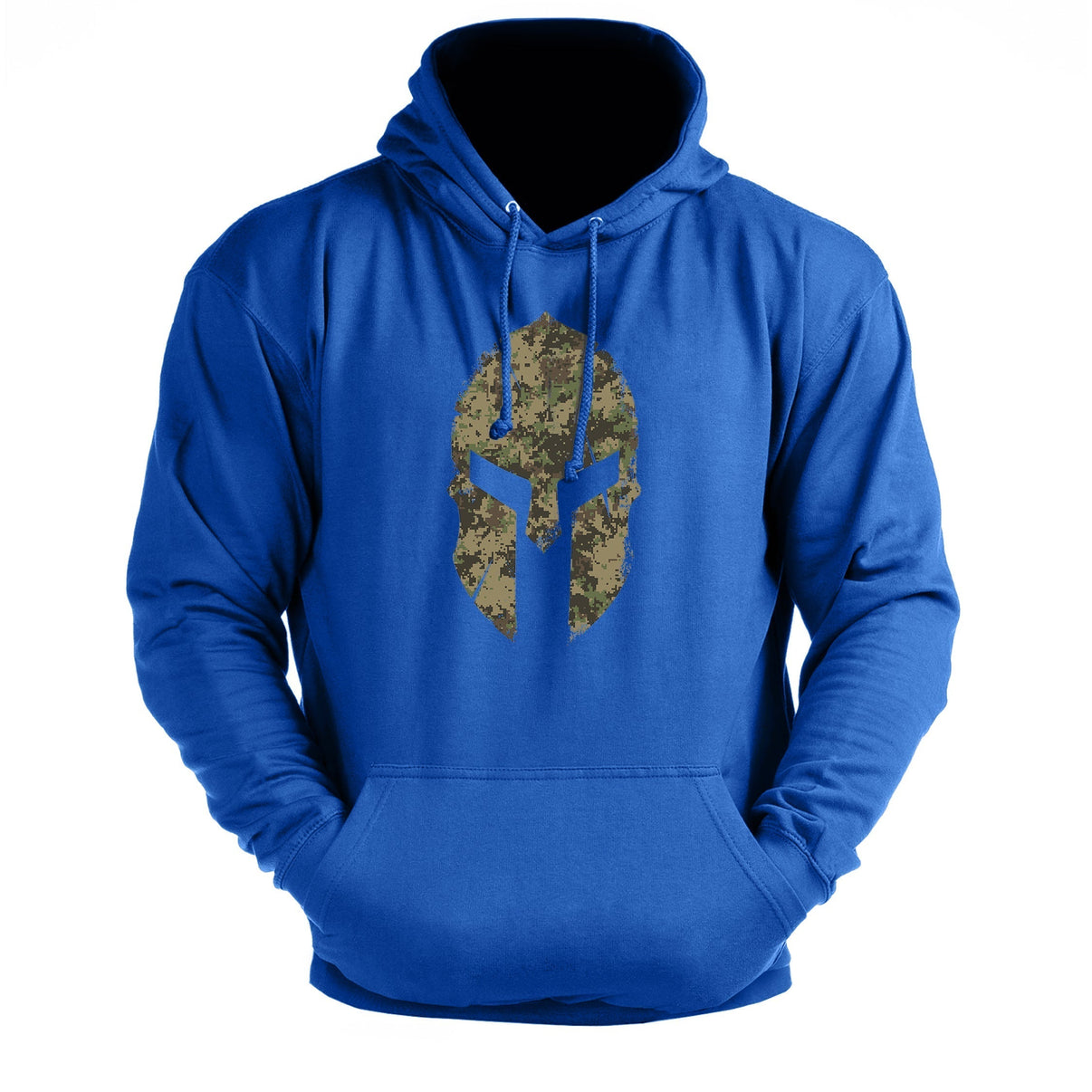 Spartan Helm Woodland Camo - Fitness Hoodie - Gymfit