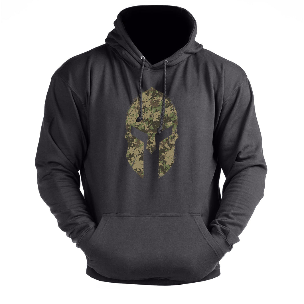 Spartan Helm Woodland Camo - Fitness Hoodie - Gymfit