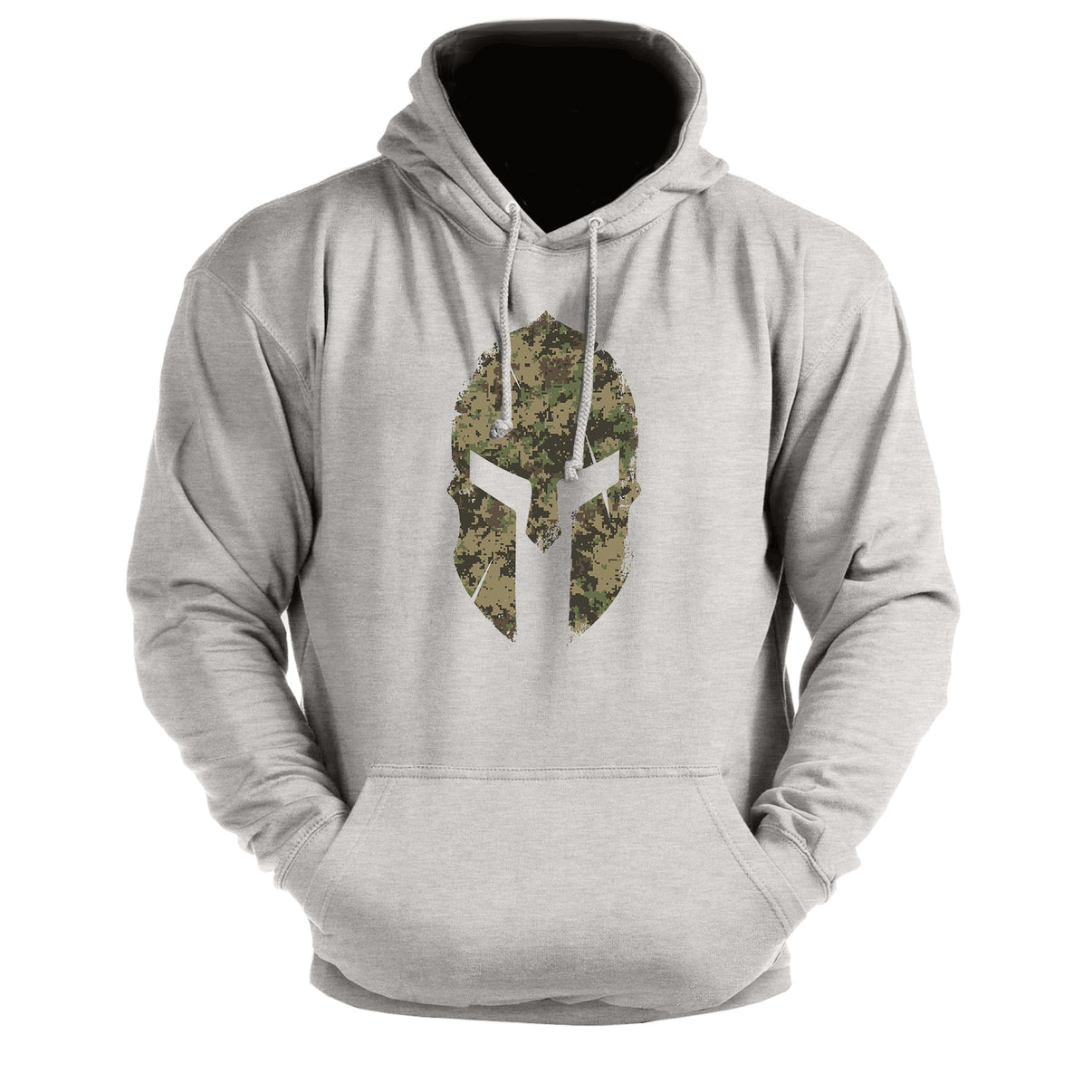Spartan Helm Woodland Camo - Fitness Hoodie - Gymfit