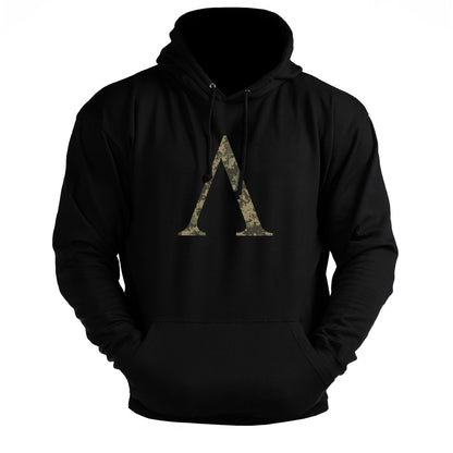 Spartan Symbol Woodland Camo - Fitness Hoodie - Gymfit