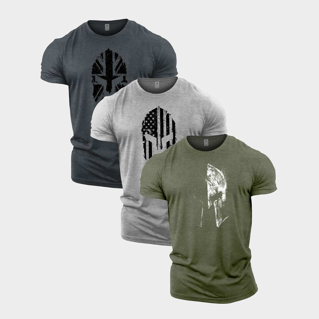 Spartan UK, USA, Fading Gym T-Shirt 3-Pack - Gymfit