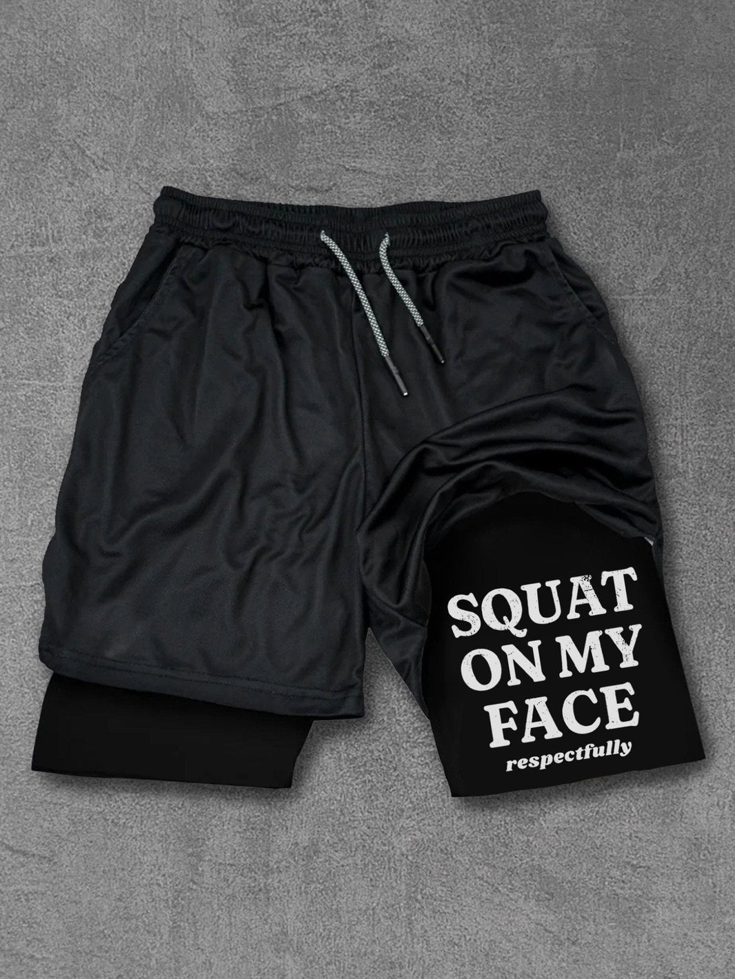 squat on my face with respect Performance Training Shorts - Gymfit