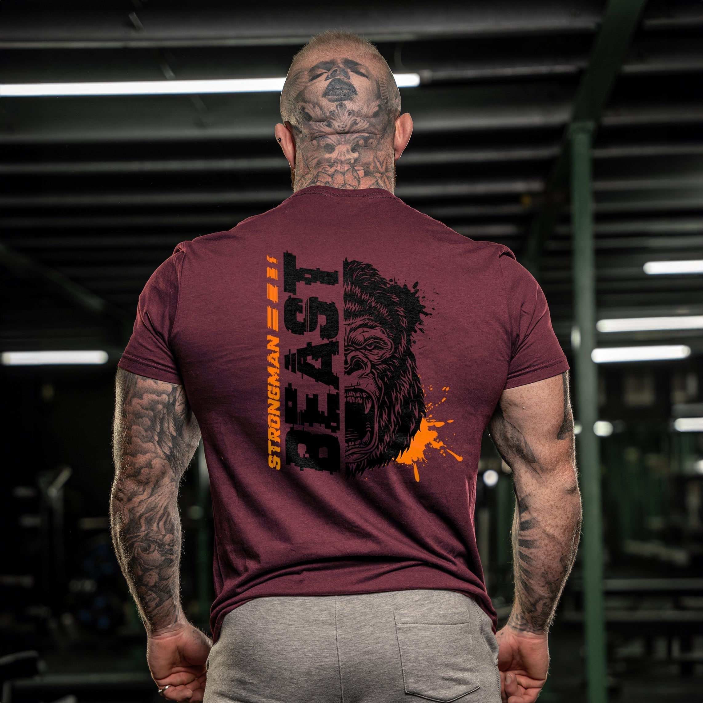 Strongman Beast Orange - Fitness T-Shirt - Gymfit