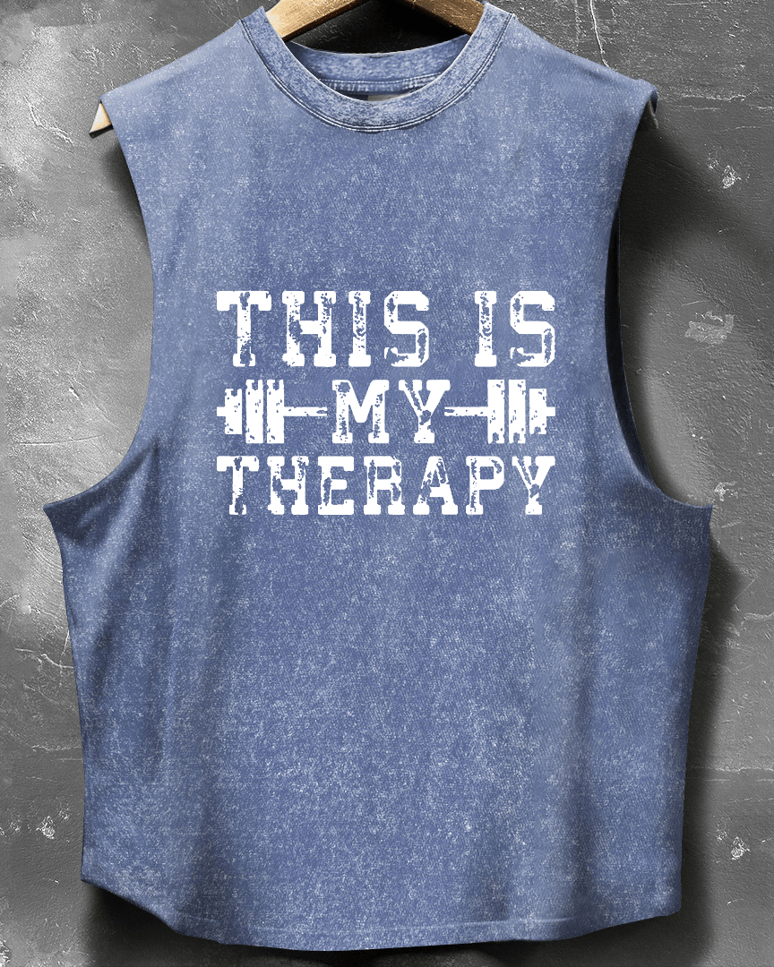 THIS IS MY THERAPY SLEEVELESS TANK TOP - Gymfit