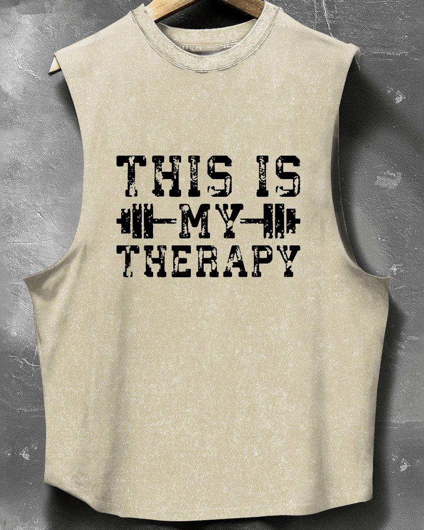 THIS IS MY THERAPY ARMLESS TANK TOP - Gymfit