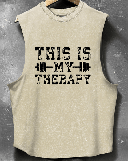 THIS IS MY THERAPY ARMLESS TANK TOP - Gymfit