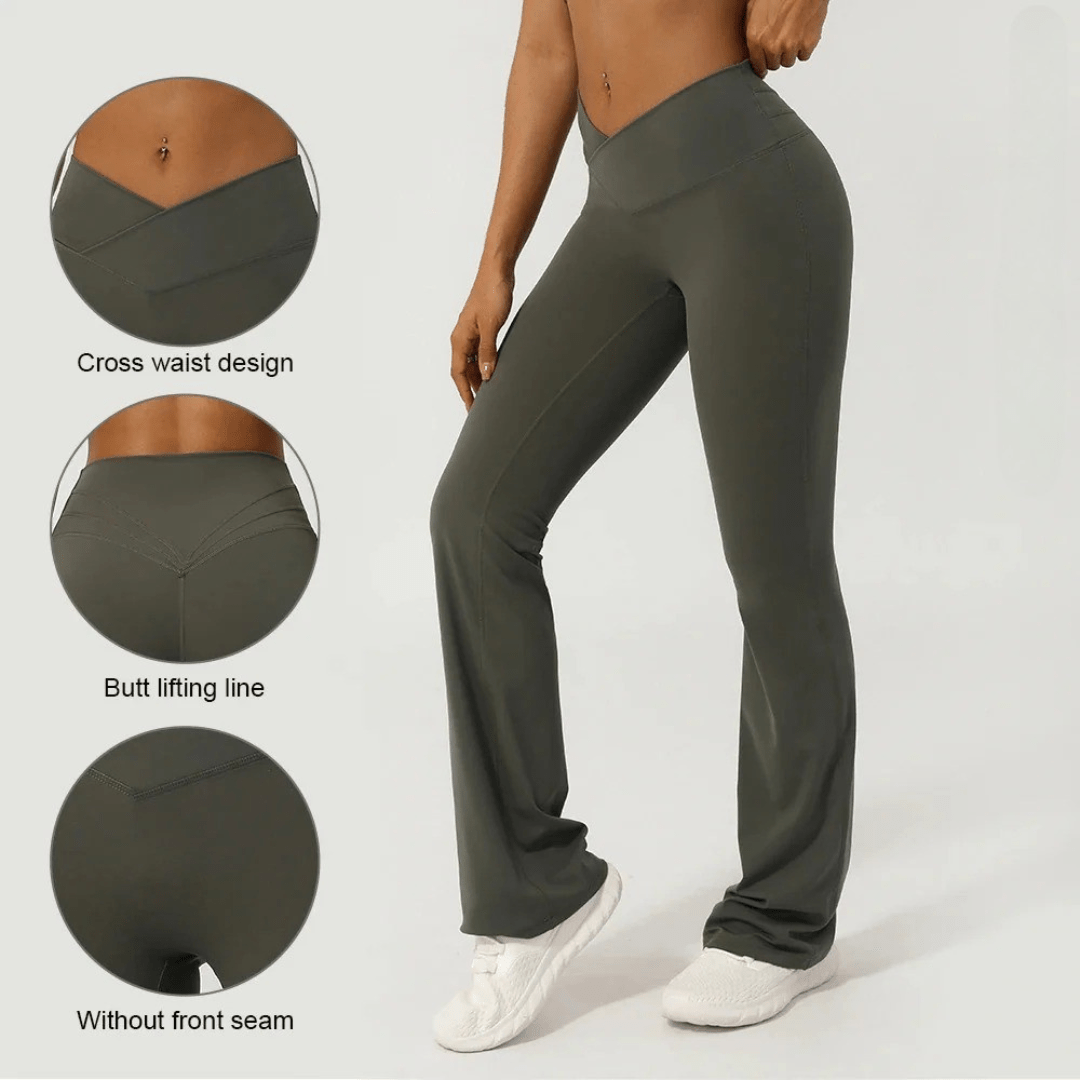 V - Cross front flare leggings - Gymfit